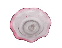 淡粉色透明花型花口盆藏品圖，第1張