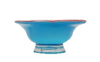 紅口藍地花口玻璃大碗藏品圖，第2張