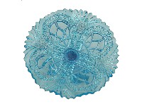 淺藍色浮雕玻璃高腳盤藏品圖，第1張