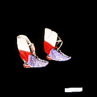 藍色棉布刺繡弓鞋藏品圖，第1張