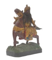 木雕關公騎赤兔馬像藏品圖，第1張