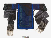 中國貞豐苗族女性服飾一套及寶藍色底刺繡背帶藏品圖，第3張