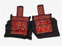 中國施洞苗族黑底紅刺繡繡片藏品圖，第1張