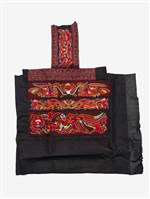 中國施洞苗族黑底紅刺繡繡片藏品圖，第1張