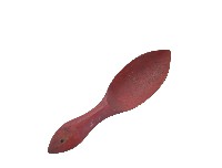 棗紅色短柄木匙藏品圖，第1張