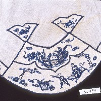 金榜題名吉祥繡扇形肚兜藏品圖，第3張