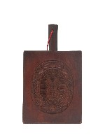 棗紅色福祿壽字龜紋木製製粿模具藏品圖，第1張