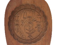 木製出巡人物紋橢圓形製粿模具藏品圖，第2張