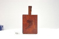 棗紅色三面銅幣紋壽字仙桃龜紋木製製粿模具藏品圖，第3張
