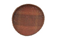 竹編黑紅混色菱紋細目米篩藏品圖，第2張