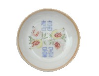青花五彩印花雙喜字石榴紋盤藏品圖，第2張