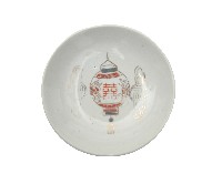 彩繪福字雲頭喜字宮燈紋盤藏品圖，第2張