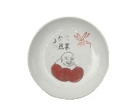 彩繪題款布袋和尚紋盤藏品圖，第1張