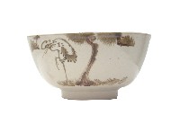褐彩松下白鶴紋碗藏品圖，第1張