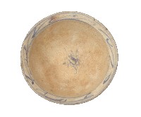 青花黃釉寫意花紋折沿大碗藏品圖，第2張