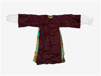 咖啡色滾綠邊戲服藏品圖，第1張