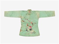 綠色花鳥圖案上衣戲服藏品圖，第1張