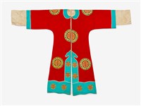 紅色印字長擺戲服藏品圖，第1張