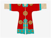 紅色印字長擺戲服藏品圖，第1張