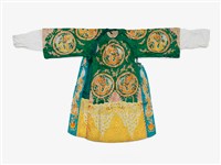 綠色龍紋長擺戲服藏品圖，第1張