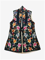 黑底繡花無袖戲服藏品圖，第1張