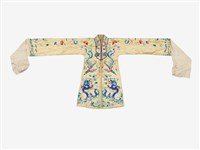 乳白色龍與鳳凰花樣戲服藏品圖，第1張