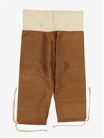 淺咖啡色素面長褲戲服藏品圖，第1張