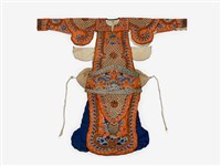 橘底藍色龍紋佩飾藏品圖，第1張