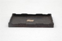 木胎長方形木紋漆盤藏品圖，第2張