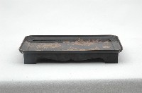 木胎長型黑剔犀丸隅淺盆藏品圖，第1張