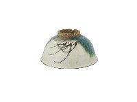 白地彩繪花草紋陶碗藏品圖，第2張