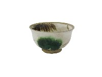 白地彩繪花草紋陶碗藏品圖，第1張