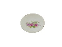 白地印花彩繪折枝玫瑰紋瓷碟藏品圖，第1張