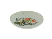 彩繪題詩花草洞石紋瓷碟藏品圖，第1張