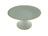 白釉金邊高腳瓷盤藏品圖，第1張