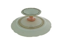 金邊花口粉色府徽章款高腳盤、藏品圖，第2張