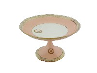 金邊花口粉彩府徽章款高腳盤藏品圖，第3張