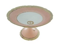 金邊花口粉色府徽章款高腳盤、藏品圖，第1張