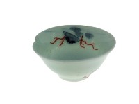 青釉彩繪印文植物紋凹口杯（多件）藏品圖，第1張