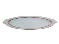 雙耳粉紅線紋橢圓形瓷盤（多組）藏品圖，第5張