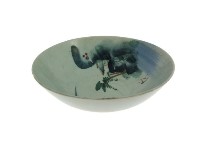 青花彩繪模壓鶴紋花口深腹碗、彩繪寫意山水紋輪花口深腹碗、彩繪寫意山水紋深腹碗藏品圖，第5張