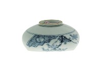 青花錦地庭院紋方型斂口碗（多組）藏品圖，第5張