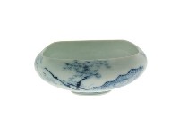 青花錦地庭院紋方型斂口碗（多組）藏品圖，第8張