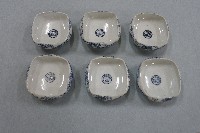 青花錦地庭院紋方型斂口碗（多組）藏品圖，第10張