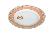 金邊花口粉彩府徽章款瓷盤藏品圖，第1張