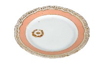 金邊花口粉彩府徽章款瓷盤藏品圖，第1張