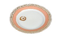 金邊花口粉彩府徽章款瓷盤藏品圖，第1張