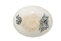 黑彩印花花草紋白地瓷盤藏品圖，第1張