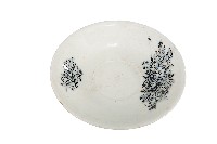 黑彩印花花草紋白地瓷盤藏品圖，第1張