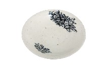 黑彩印花花草紋白地瓷盤藏品圖，第1張